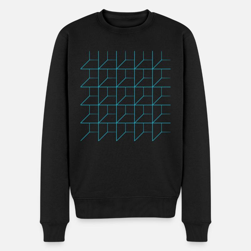 Optische Illusion Täuschung Formen Geometrie Optik - Männer Premium Bio Pullover - Schwarz