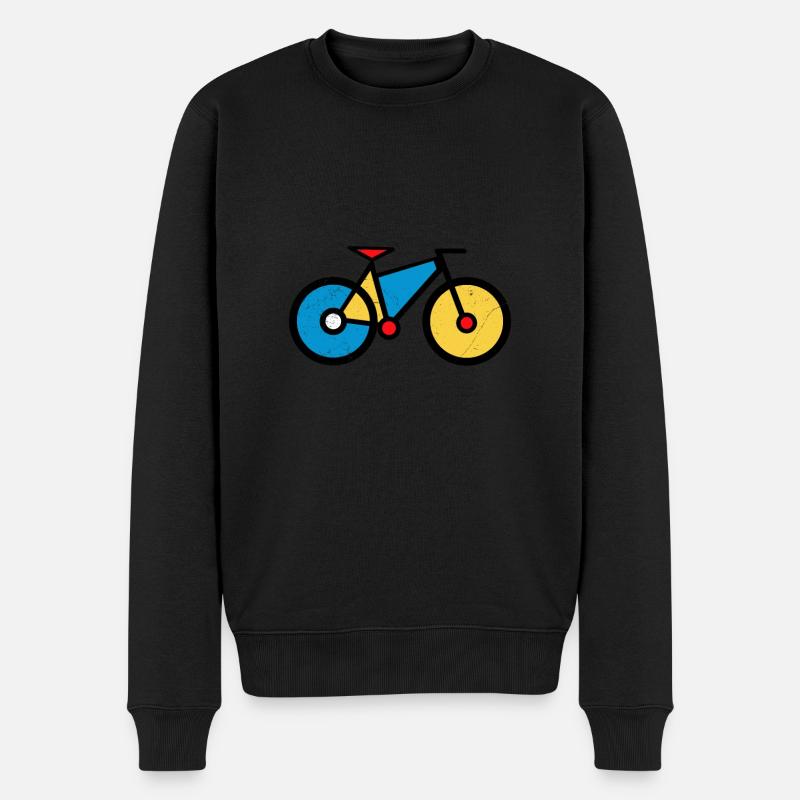 Mondrian Art Fahrrad Radfahren Math Geschenkidee - Männer Premium Bio Pullover - Schwarz