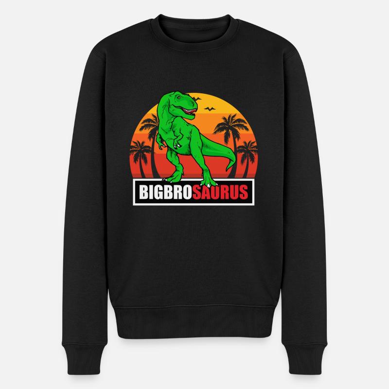 Big Bro Saurus - Männer Premium Bio Pullover - Schwarz