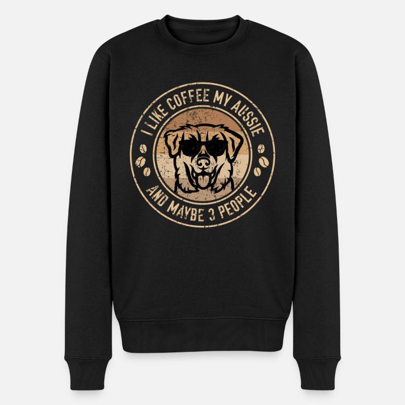 Amateurs de café Australian Shepherd - Pull Premium bio Homme - noir