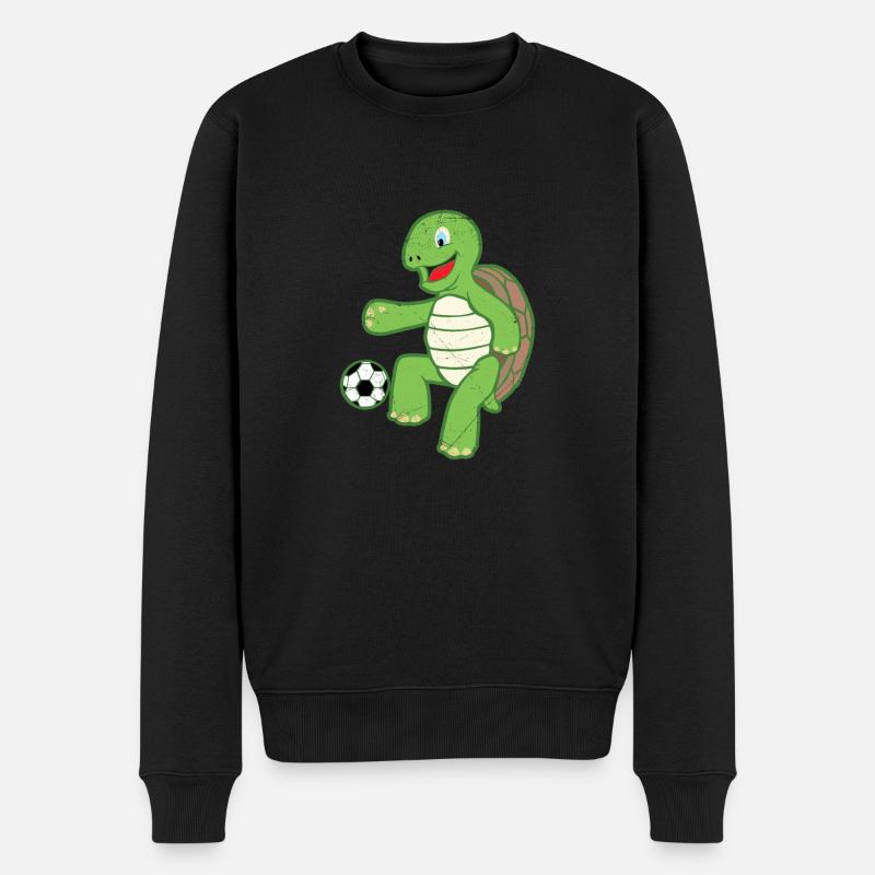 Fußball-Schildkröte Fußball-Liebhaber Kinder Gift - Männer Premium Bio Pullover - Schwarz