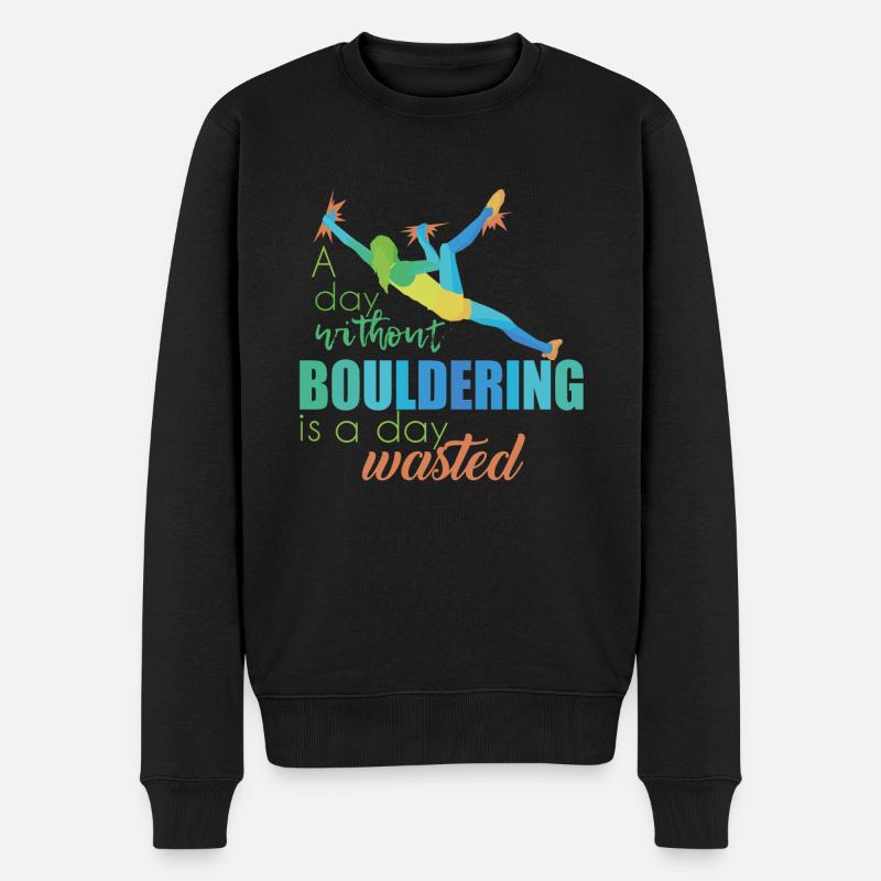 Bouldern - Männer Premium Bio Pullover - Schwarz
