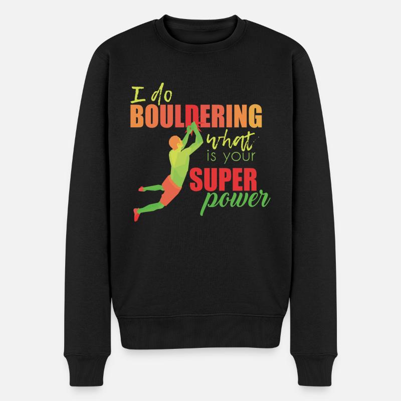 Bouldern - Männer Premium Bio Pullover - Schwarz