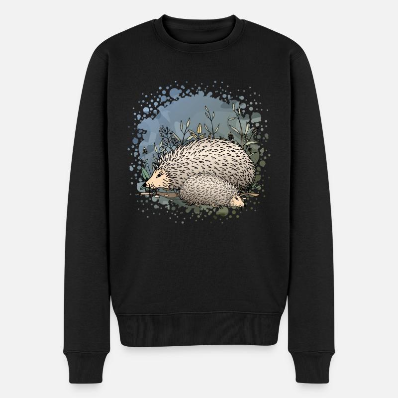 Igel - Männer Premium Bio Pullover - Schwarz