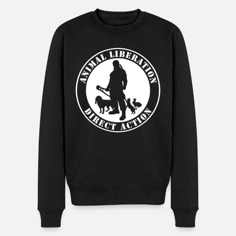 Direkte Aktion zur Tierbefreiung - Männer Premium Bio Pullover - Schwarz