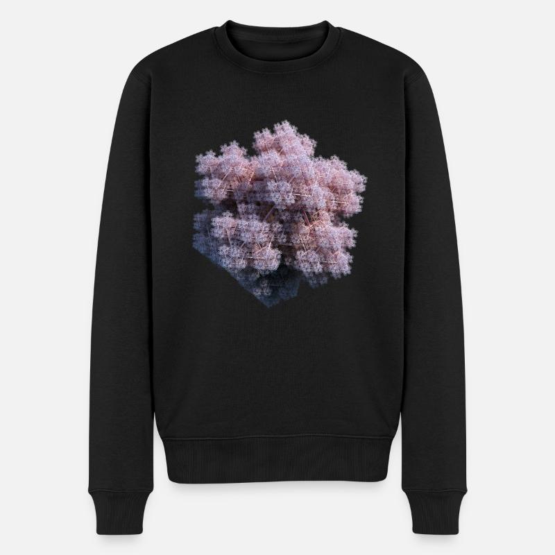 Weiße Fraktale - Männer Premium Bio Pullover - Schwarz