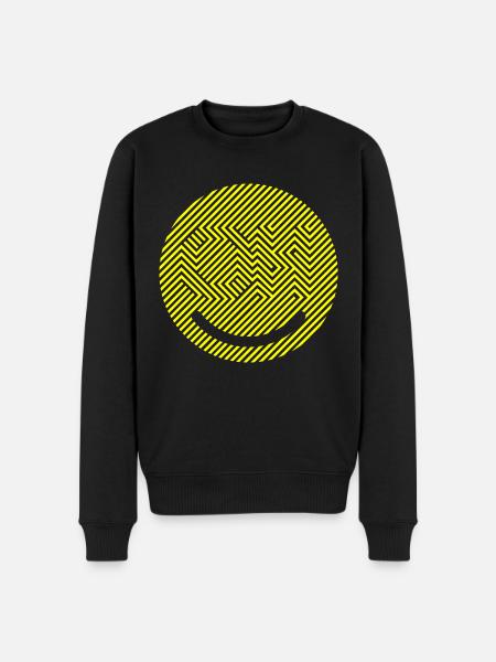 Oh Face Emoticon Party Festival Techno Music Raver - Men's Premium Organic Jumper - black