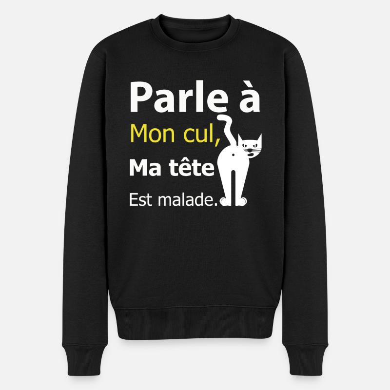 Humour chat Malade - Pull Premium bio Homme - noir