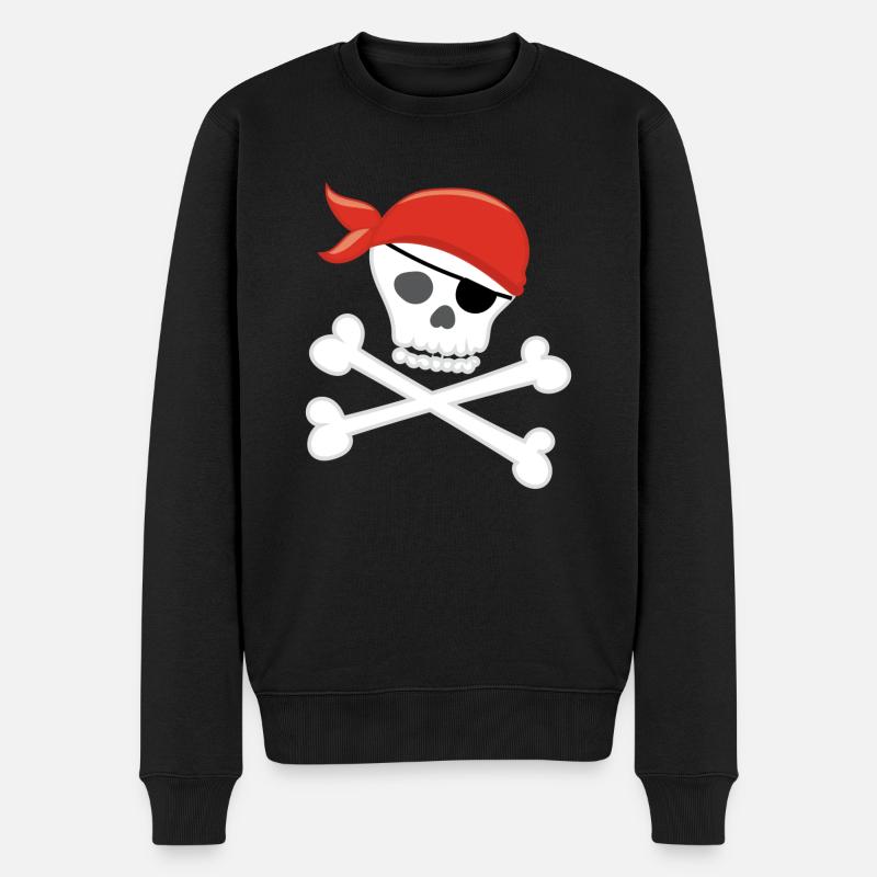 PIRATE - Männer Premium Bio Pullover - Schwarz