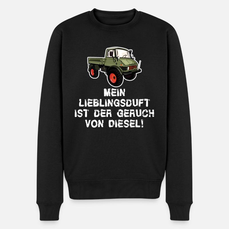 Mein Lieblingsduft ist Diesel! Unimog - Oldtimer - Männer Premium Bio Pullover - Schwarz