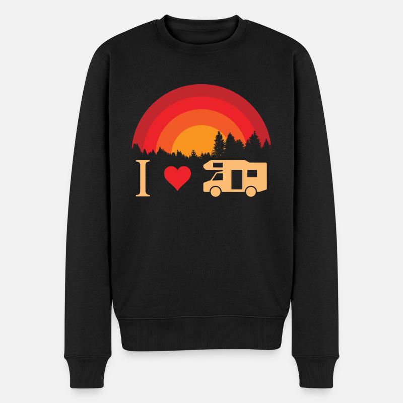 I love camping - Männer Premium Bio Pullover - Schwarz