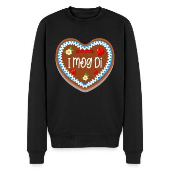 I mog Di Gingerbread Heart - Men's Premium Organic Jumper - black - Front - Nico (187cm)