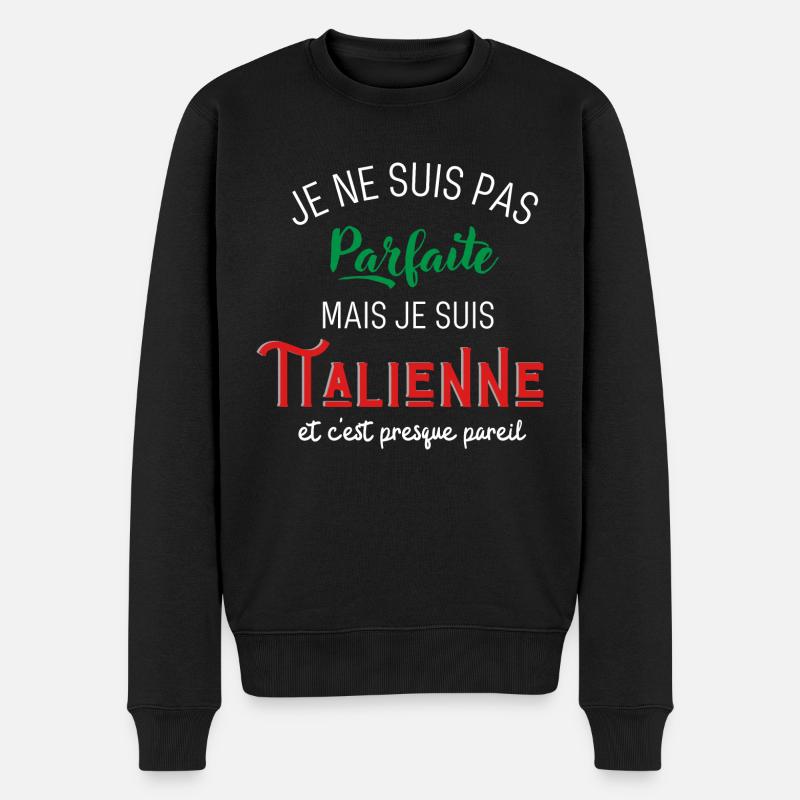 Pas parfaite mais italienne - Pull Premium bio Homme - noir