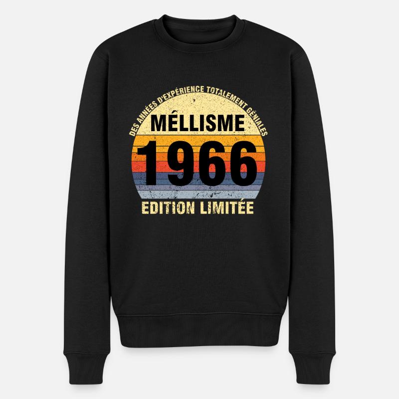 Millésime 1966 Cadeau Anniversaire vintage 1966 - Pull Premium bio Homme - noir