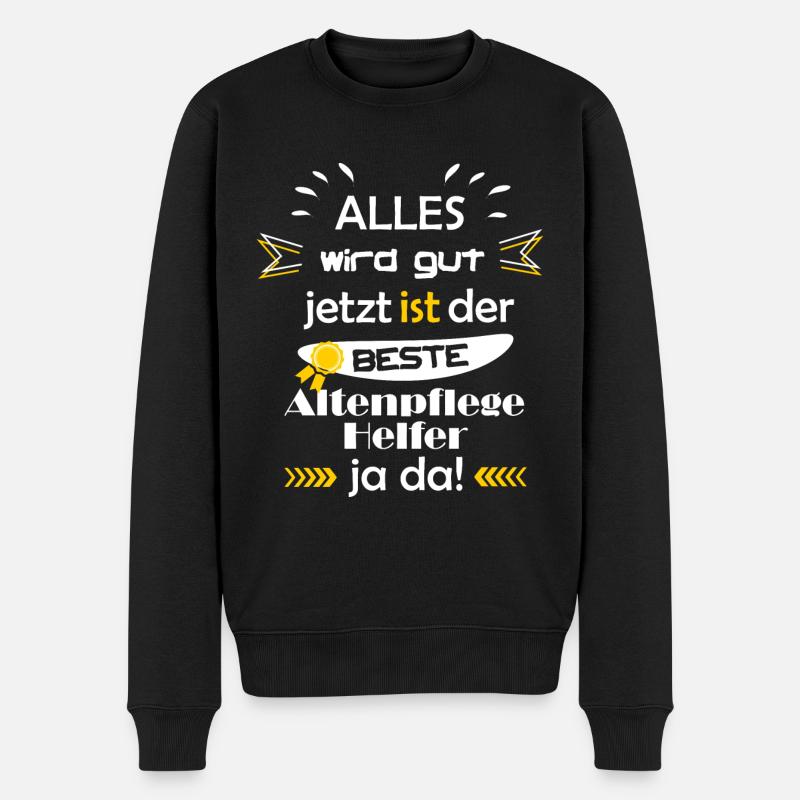 Alles wird gut Berufe Altenpflegehelfer - Männer Premium Bio Pullover - Schwarz