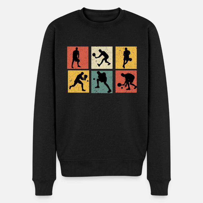 Retro Padel Vintage Padel Padel Padel Geschenk Padel - Männer Premium Bio Pullover - Schwarz