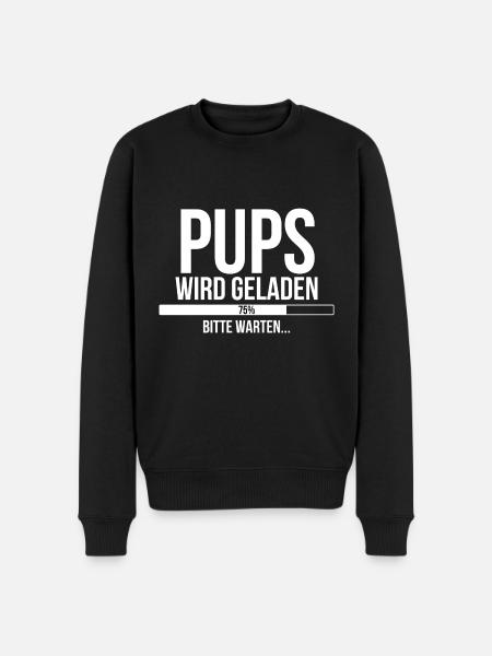 Pups wird geladen bitte warten - Männer Premium Bio Pullover - Schwarz