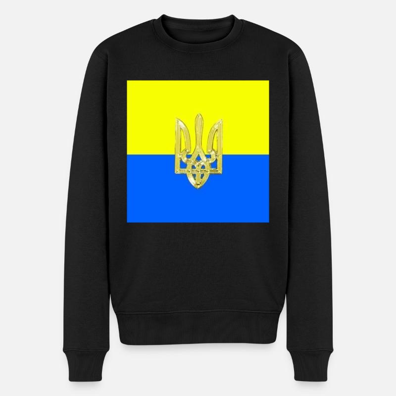 Ukraine - Männer Premium Bio Pullover - Schwarz