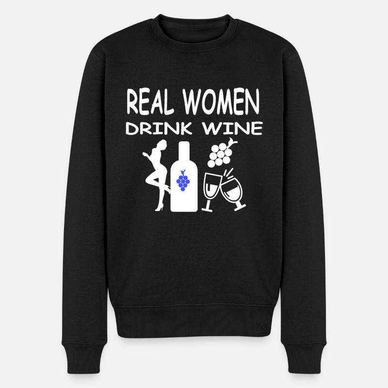 Wein - Männer Premium Bio Pullover - Schwarz