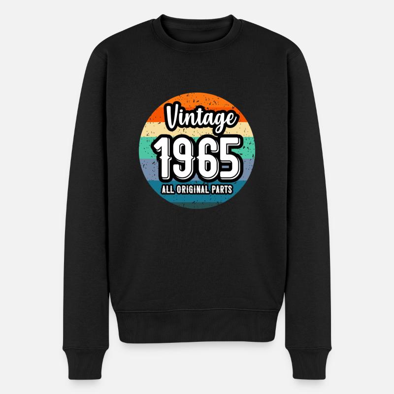 Vintage 1965 All Original Parts Retro - Männer Premium Bio Pullover - Schwarz