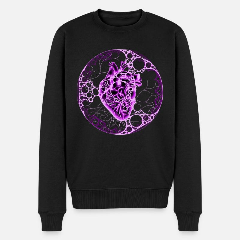Coeur ,Sphère, Violet - Pull Premium bio Homme - noir