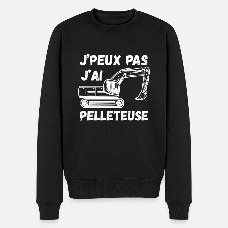 j'peux pas j'ai pelleteuse - Pull Premium bio Homme - noir