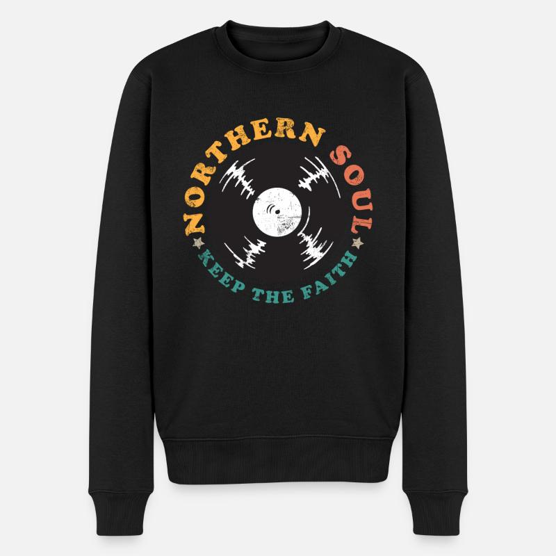 Northern Soul Keep the Faith - Männer Premium Bio Pullover - Schwarz