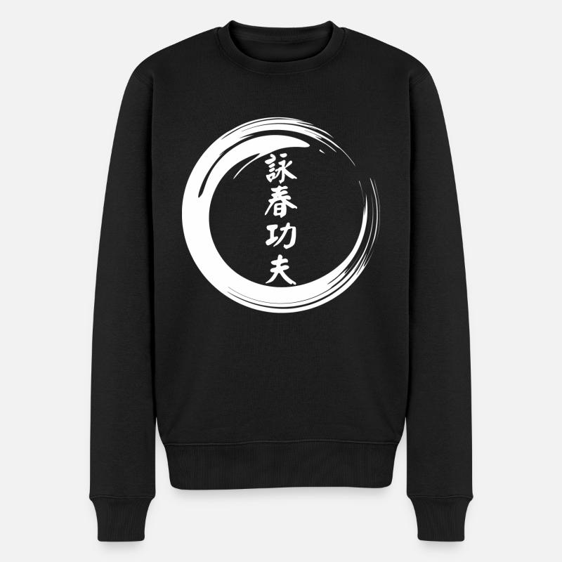 zen ving tsun kung fu white - Männer Premium Bio Pullover - Schwarz