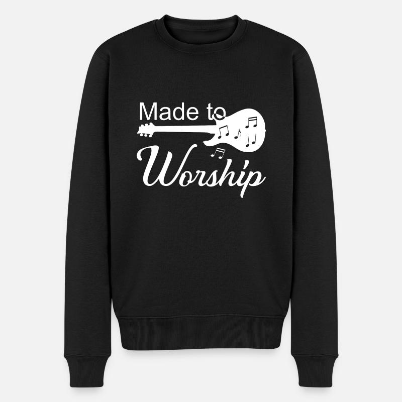 Christliches Design für die Anbetung - Männer Premium Bio Pullover - Schwarz