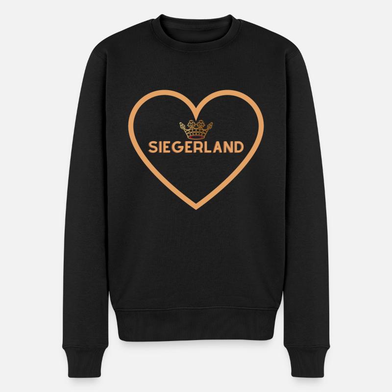 Mein Herz schlägt für das Siegerland + Krönchen - Männer Premium Bio Pullover - Schwarz