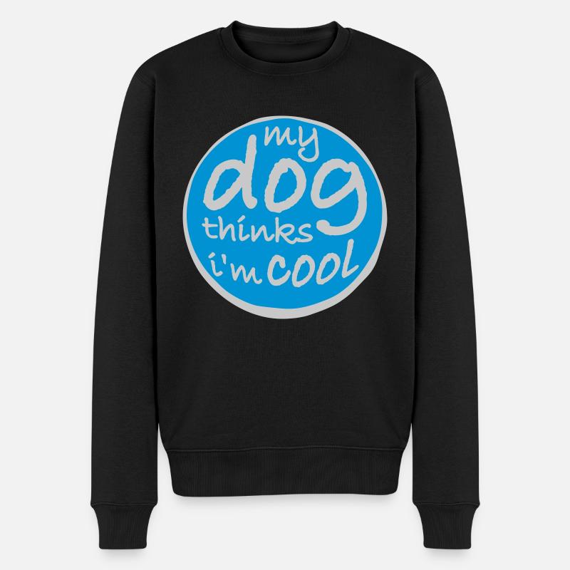 Dog thinks im cool - Männer Premium Bio Pullover - Schwarz
