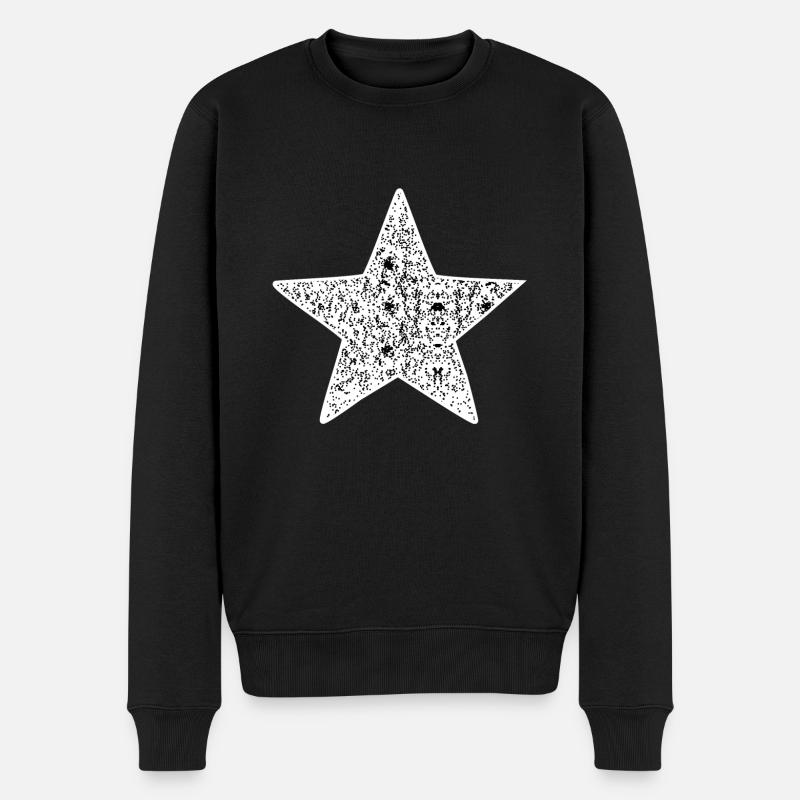 Der Stern der Nacht - Männer Premium Bio Pullover - Schwarz