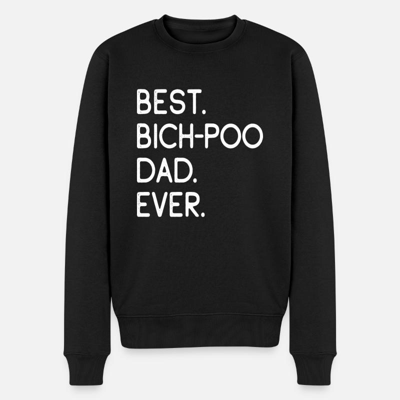 Bich-Poo Dad - Männer Premium Bio Pullover - Schwarz
