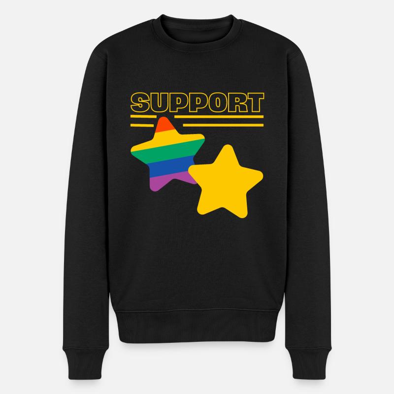 LGBT unterstützen - Männer Premium Bio Pullover - Schwarz