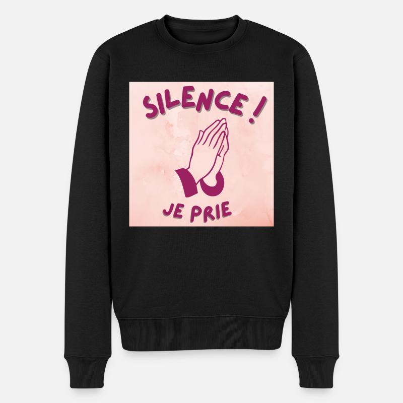 silence ! je prie - Pull Premium bio Homme - noir