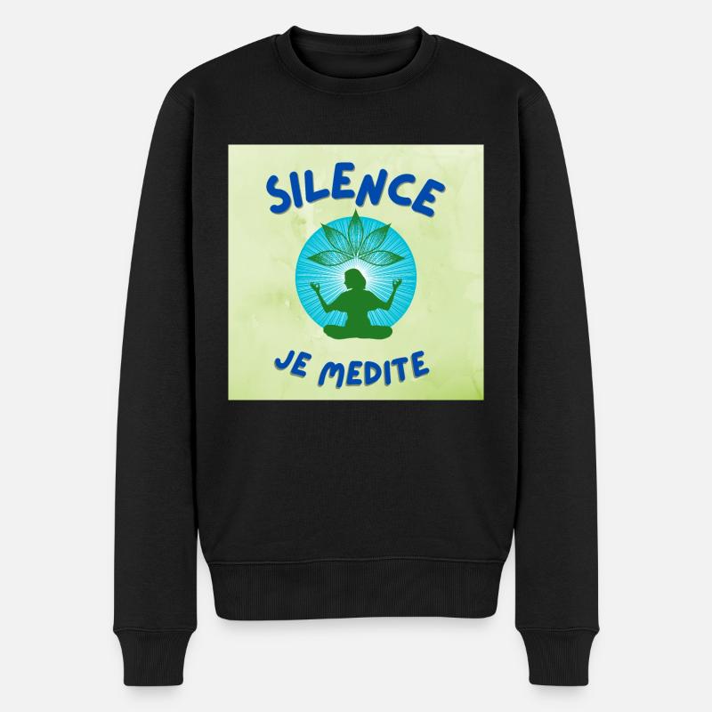 silence je médite - Pull Premium bio Homme - noir