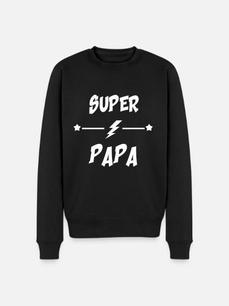 Super papa - Pull Premium bio Homme - noir