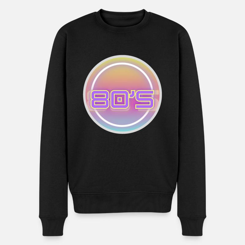 80s - Männer Premium Bio Pullover - Schwarz