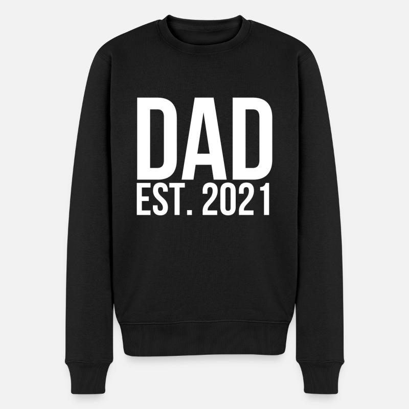 Dad est 2021 - Männer Premium Bio Pullover - Schwarz