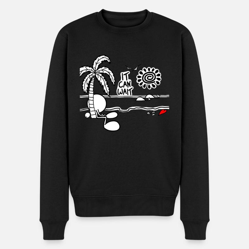 It Can Wait Plain Doodle - Männer Premium Bio Pullover - Schwarz