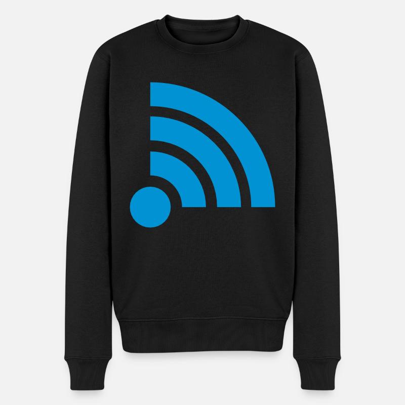 Symbol Verbindung gut Wifi - Männer Premium Bio Pullover - Schwarz