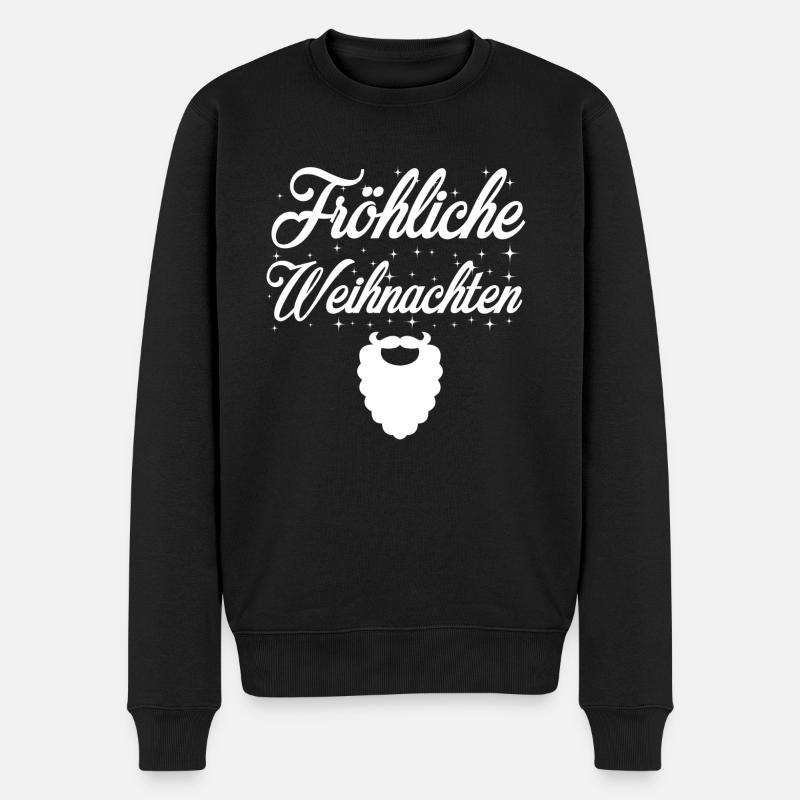 Fröhliche Weihnachten - Männer Premium Bio Pullover - Schwarz