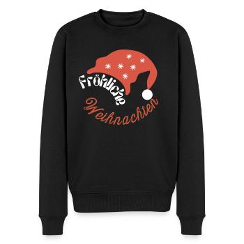 Fröhliche Weihnachten - Männer Premium Bio Pullover - Schwarz - Vorne - Nico (187cm)