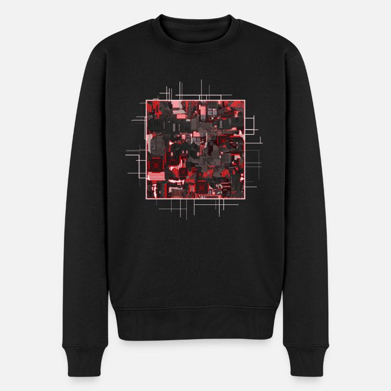 Carte mère stylisée rouge - Pull Premium bio Homme - noir