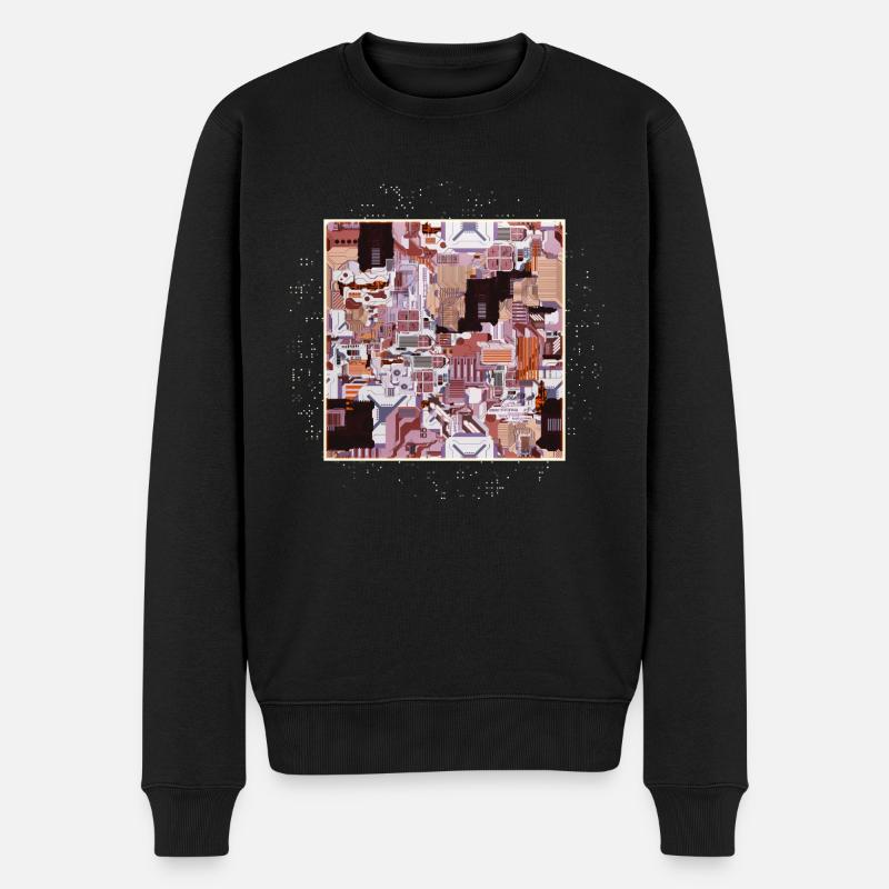 Carte mère stylisée brune - Pull Premium bio Homme - noir