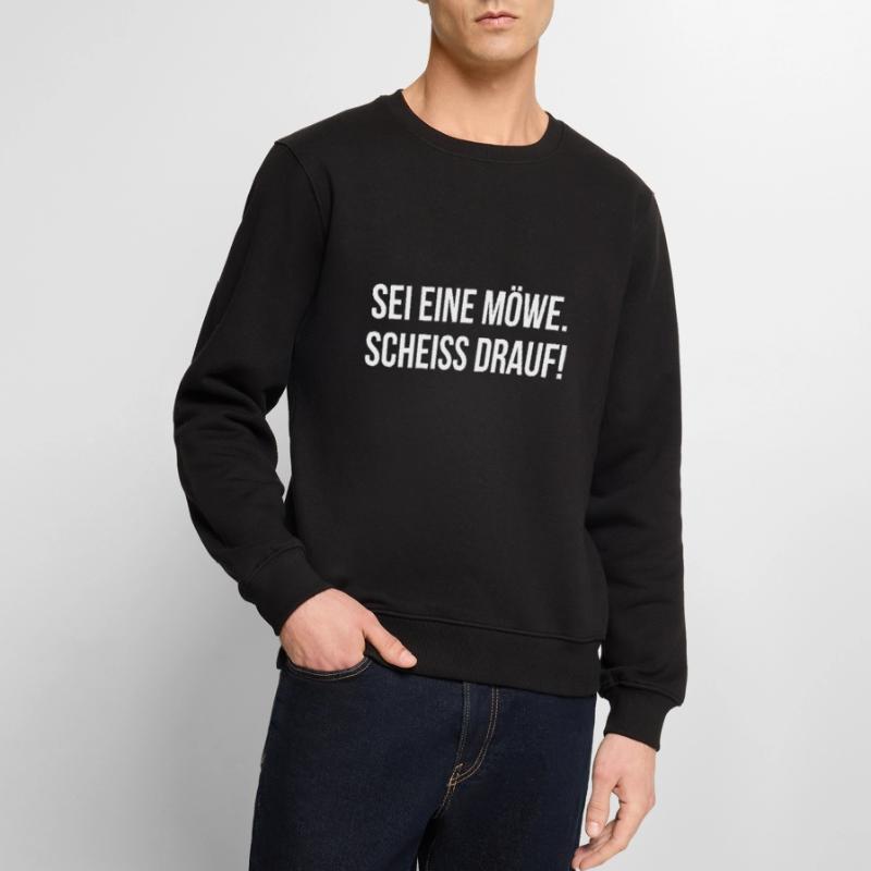 Sei eine Möwe scheiss drauf Männer Premium Bio Pullover