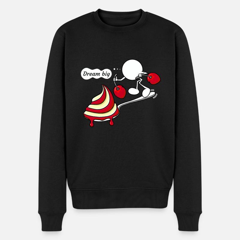 Dream Big Plain Doddle - Männer Premium Bio Pullover - Schwarz