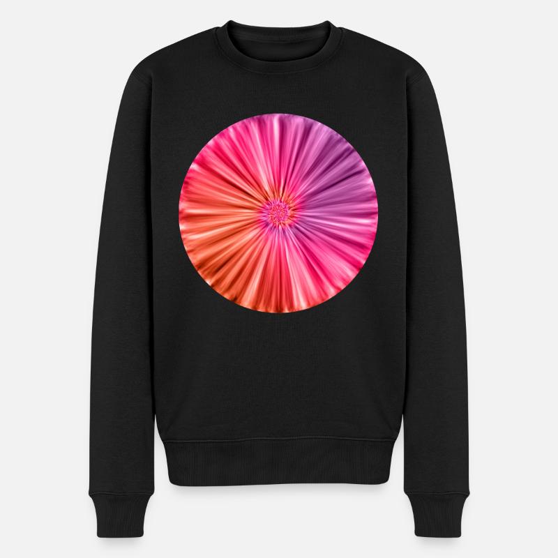 Tie Dye Floral Pattern - Männer Premium Bio Pullover - Schwarz