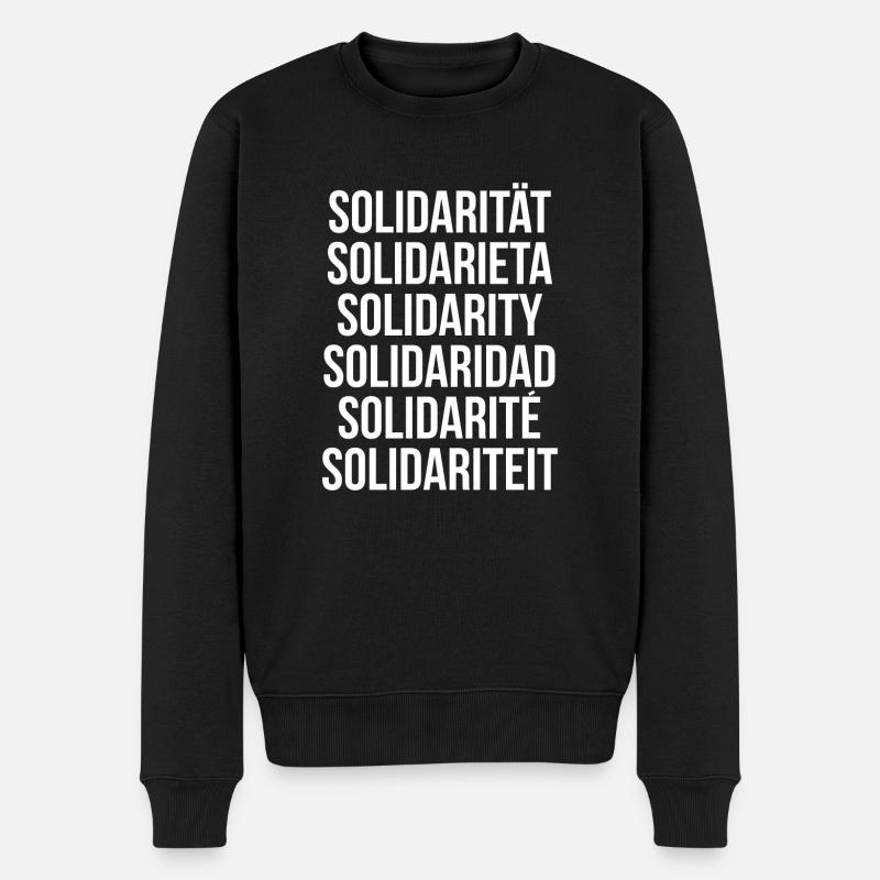 Solidarität - Männer Premium Bio Pullover - Schwarz