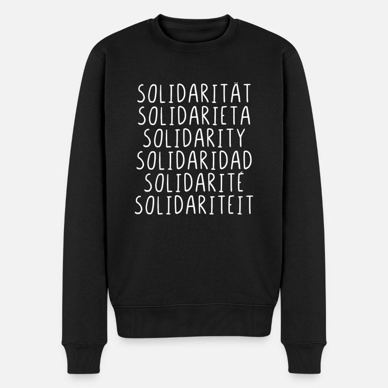 Solidarität - Männer Premium Bio Pullover - Schwarz